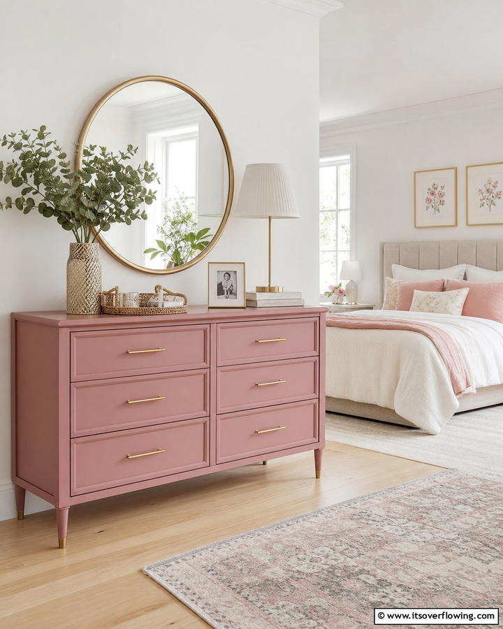 Dusty Rose Dresser - 20 Dusty Rose Bedroom Ideas for a Soft and Romantic Look