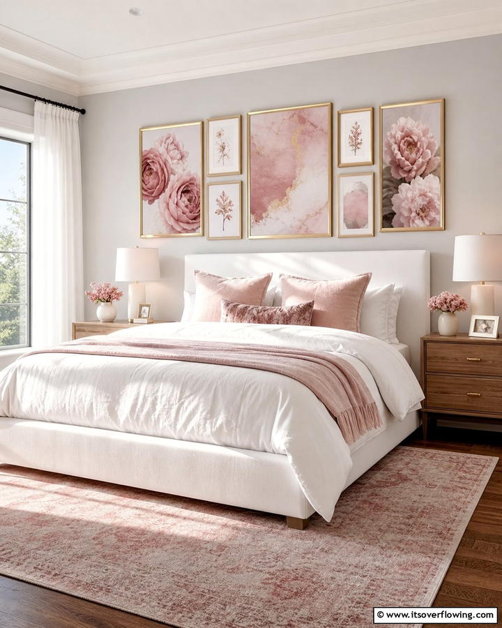 Dusty Rose Wall Art - 20 Dusty Rose Bedroom Ideas for a Soft and Romantic Look