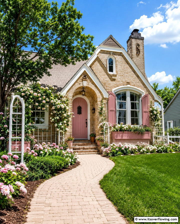 Dusty Rose for a Unique Touch - 30 Warm Blonde Brick House Color Schemes for Modern Homes