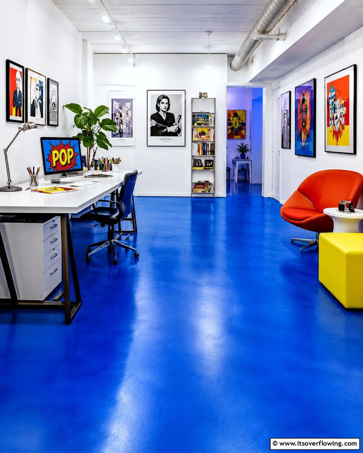 Dyed Concrete in Bold Colors - 25 Innovative Concrete Floor Design Ideas for Homes