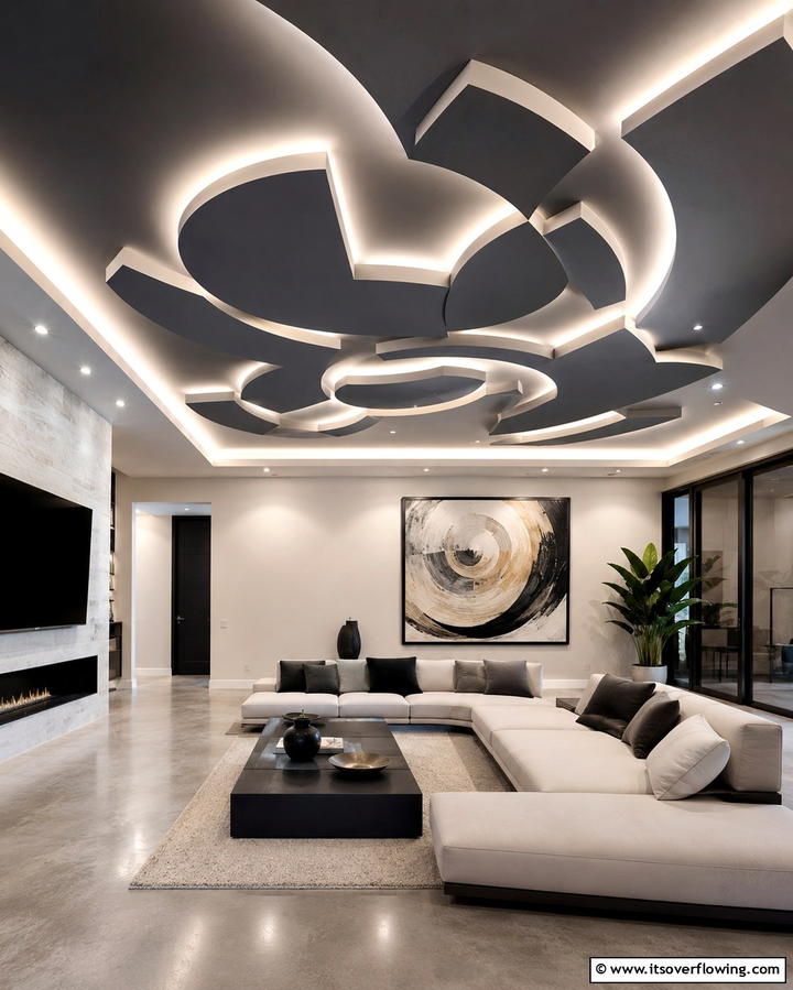 Dynamic 3D Pop Effects - 30 Pop Ceiling Design Ideas for Modern Home Interiors