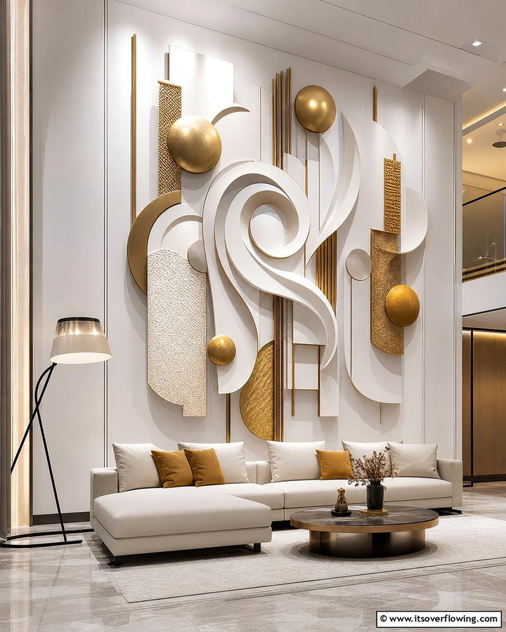 Dynamic 3D Wall Sculptures - 21 Innovative Blank Wall Ideas to Maximize Your Space