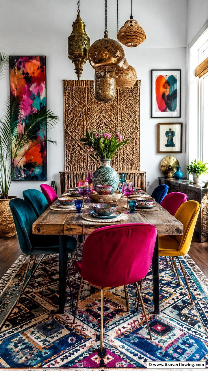 Dynamic Boho Designs - 30 Boho Dining Room Ideas for Eclectic, Free-Spirited Style