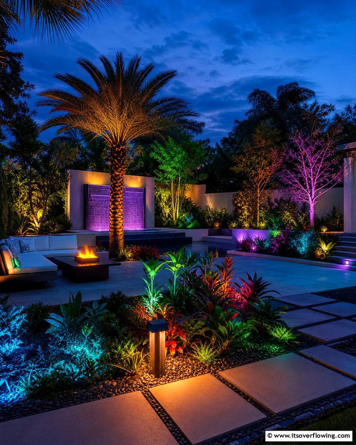 Dynamic Color Changing Fixtures - 21 Landscape Lighting Ideas to Illuminate Outdoor Spaces