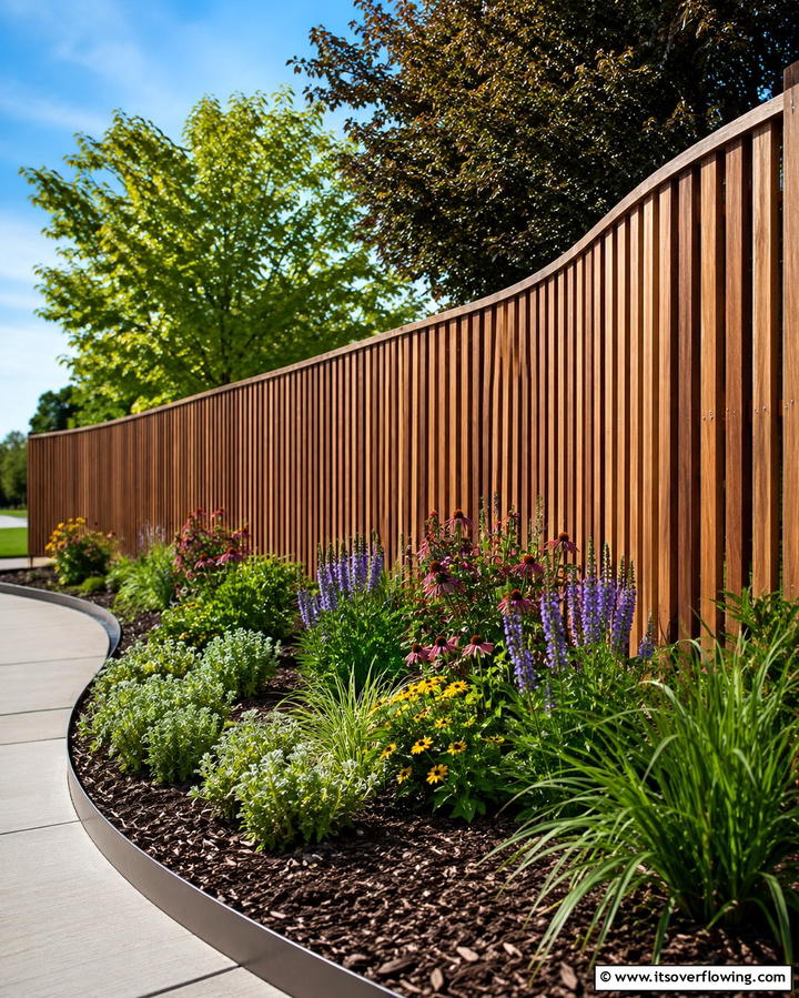 Dynamic Curved Design Corner Fence - 30 Innovative Corner Fence Solutions for Yard Boundaries