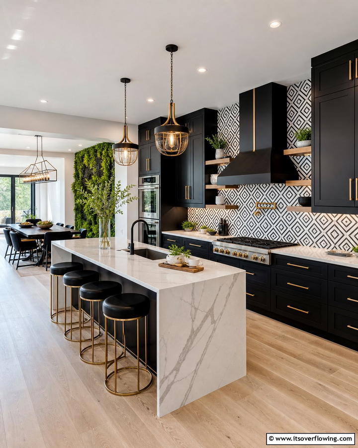 Dynamic Design Harmony - 21 Kitchens With Black Cabinets- Bold & Timeless Designs