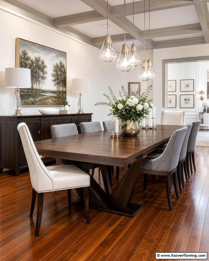 Dynamic Dining Tables - 30 Transitional Dining Room Ideas Blending Modern and Classic