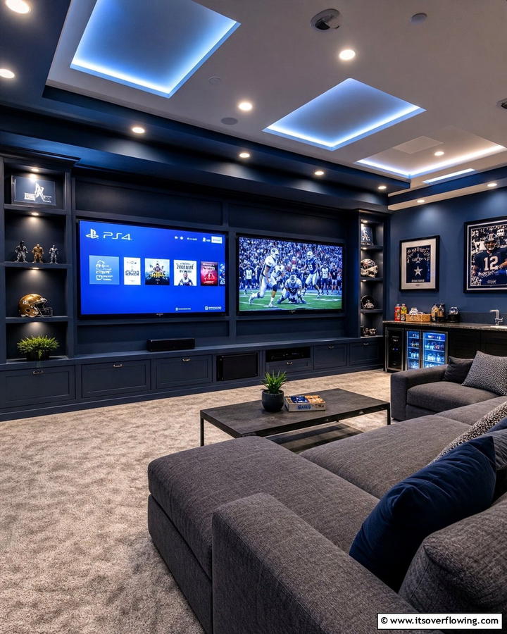 Dynamic Entertainment Center - 21 Basement Ideas to Transform Your Underutilized Space