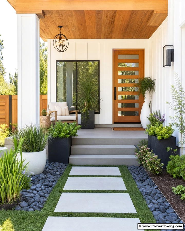 Dynamic Entryway Flow - 21 Modern Front Porch Ideas for Welcoming Entryways