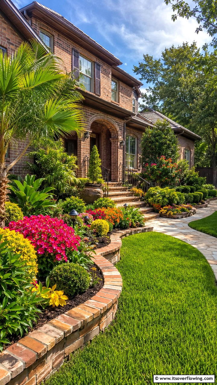 Dynamic Facade Colors - 30 Brown Brick Exterior Home Ideas for Timeless Curb Appeal
