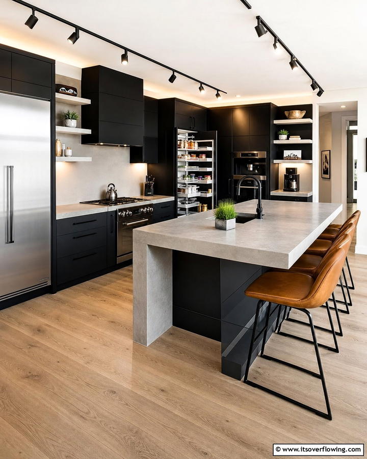 Dynamic Layout - 30 Kitchens With Black Cabinets for Bold Elegance
