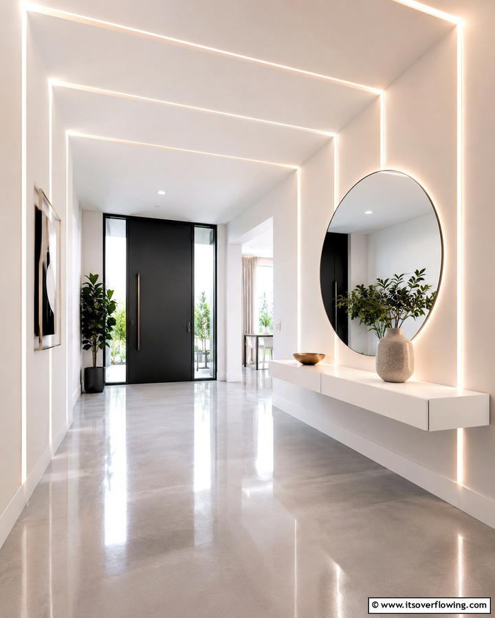 Dynamic Lighting Effects - 30 Modern Entryway Ideas- First Impressions with Style
