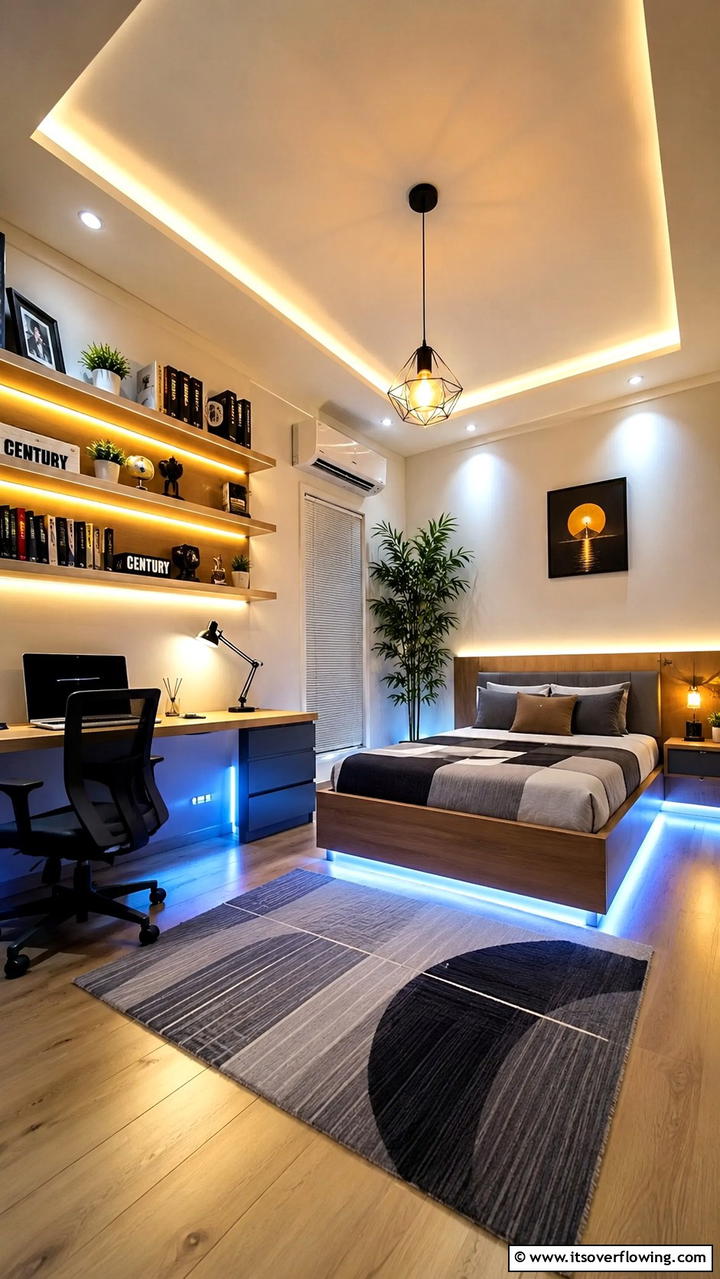 Dynamic Lighting Ideas - 21 Modern Teen Bedroom Ideas for Functional and Stylish Spaces