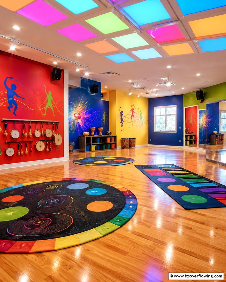 Dynamic Movement and Music Area - 30 Sensory Room Ideas for Calming and Stimulating Spaces