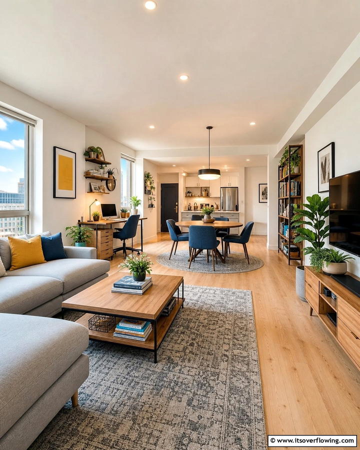Dynamic Open Plan Layouts - 21 Small Apartment Living Room Ideas for Compact Spaces
