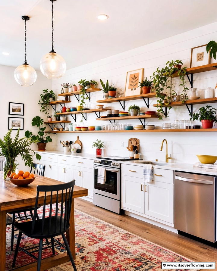 Dynamic Open Shelving - 30 Kitchens Without Upper Cabinets for Open Concepts