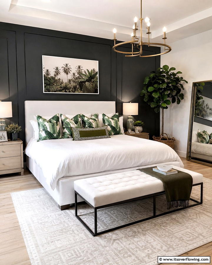 Dynamic Patterned Pillows - 30 Jungle-Themed Bedroom Ideas- Wild & Whimsical Decor