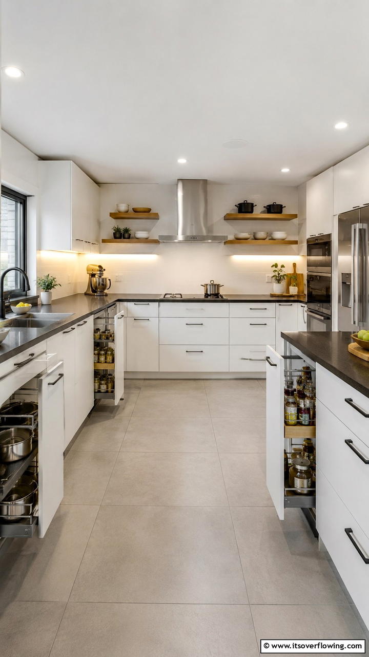 Dynamic Space Optimization - 21 White Kitchen with Black Countertops Design Ideas