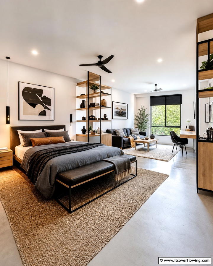 Dynamic Versatile Layout - 21 Mens Bedroom Ideas for a Masculine & Modern Aesthetic