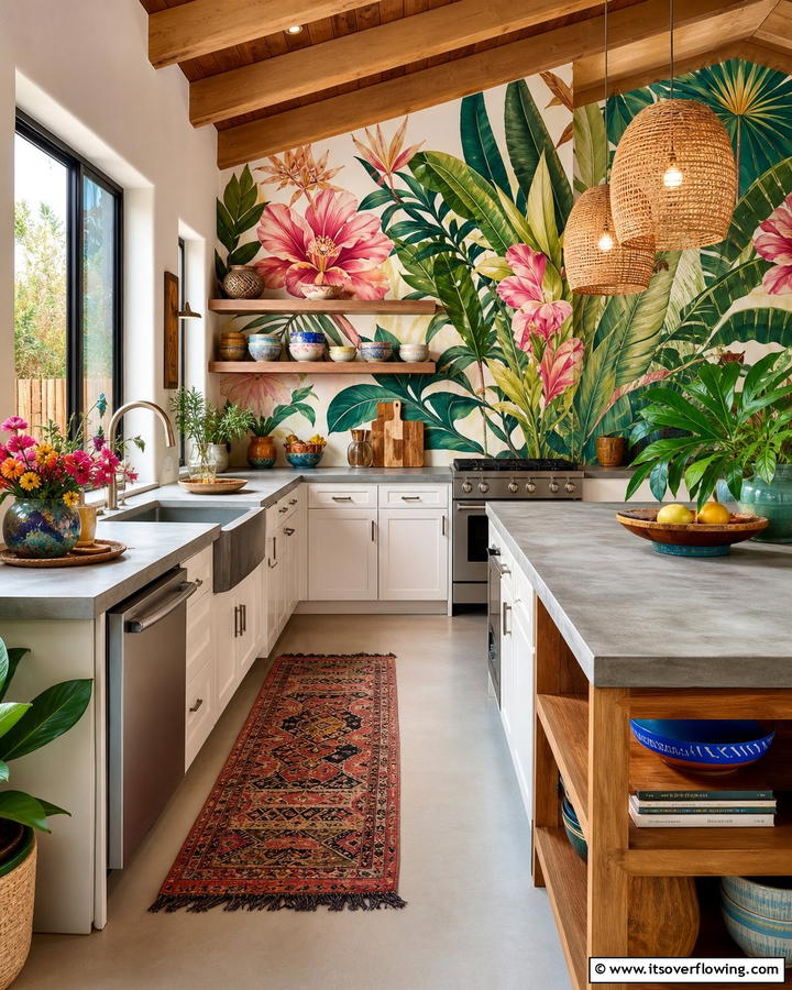 Dynamic Wall Murals - 21 Colorful Kitchen Ideas to Energize Your Cooking Space
