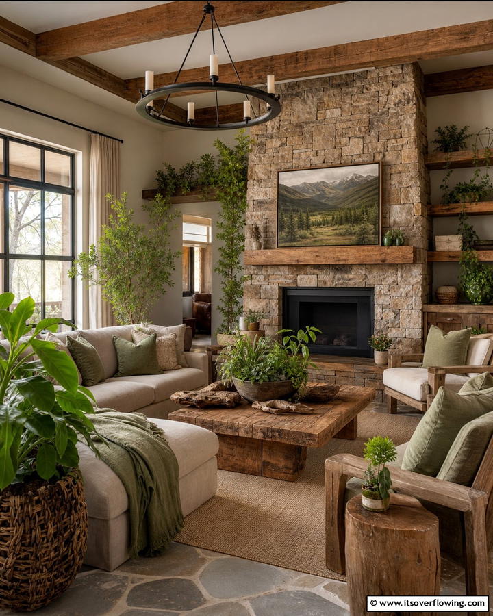 Earth Centric Decor Themes - 30 Western Living Room Ideas for Cozy Rustic Ambiance