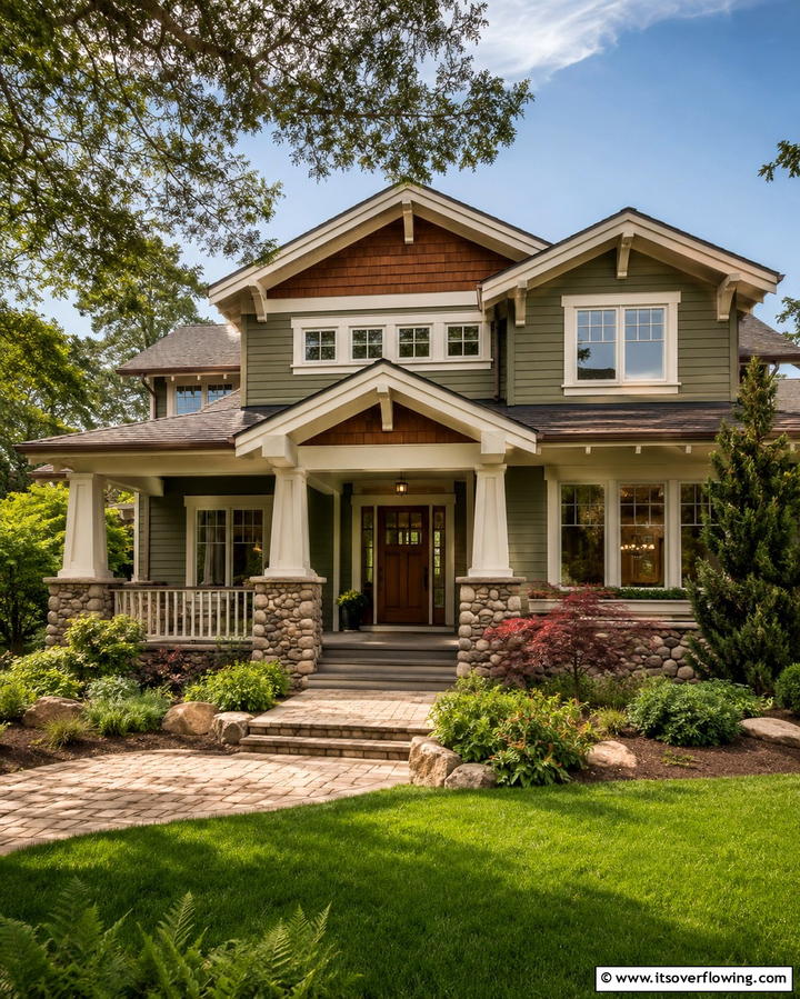Earth Tone Color Palettes - 25 Craftsman Style House Exterior Ideas for Curb Appeal
