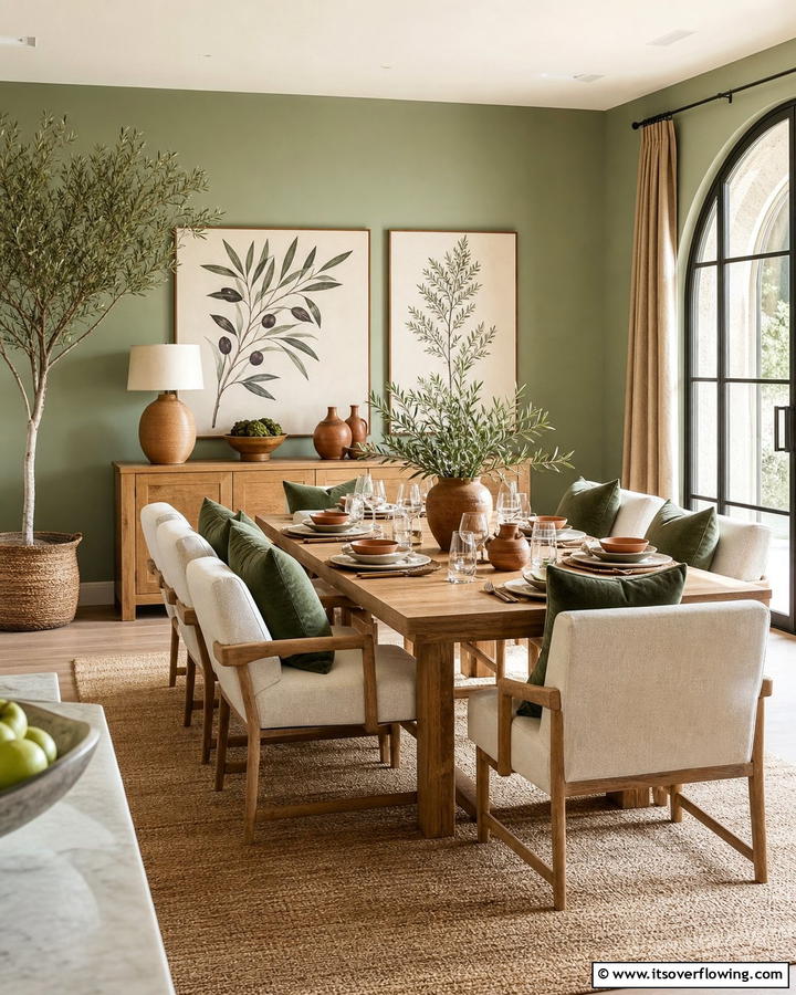 Earth Toned Color Palette - 21 Green Dining Room Ideas to Refresh Your Dining Space
