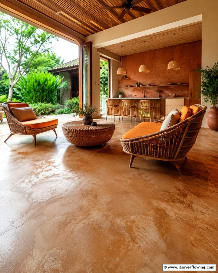 Earth Toned Floors for a Natural Look - 25 Stained Concrete Floors for a Unique Look