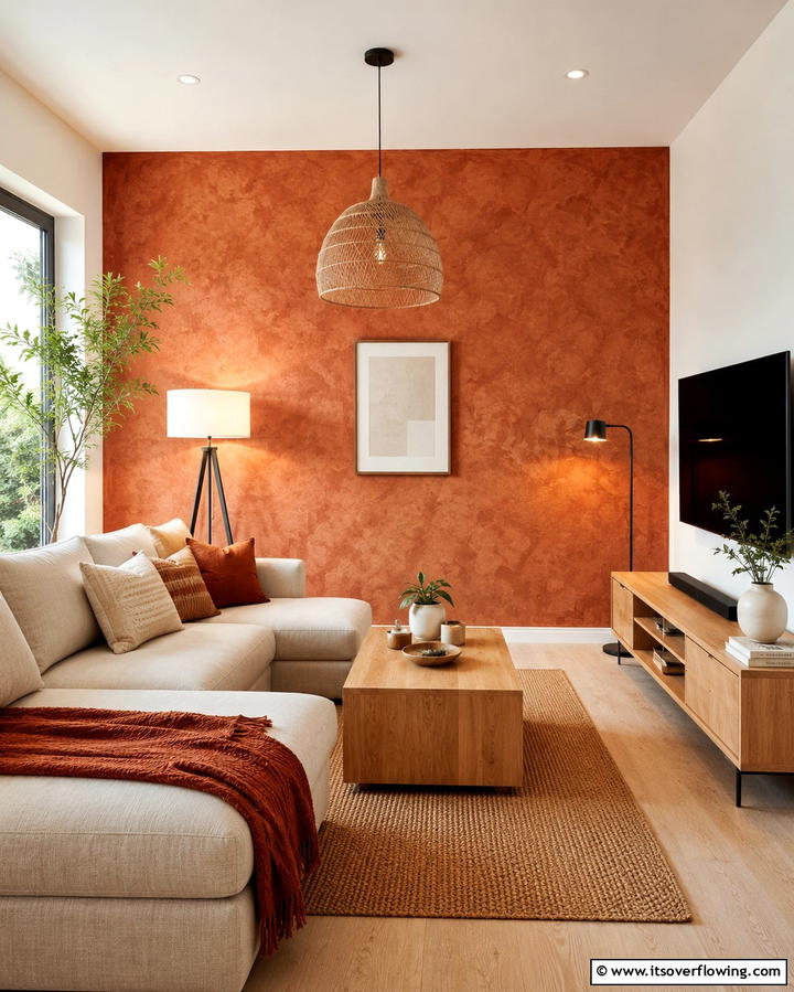 Earthy Accent Walls - 25 Organic Modern Living Room Design Ideas