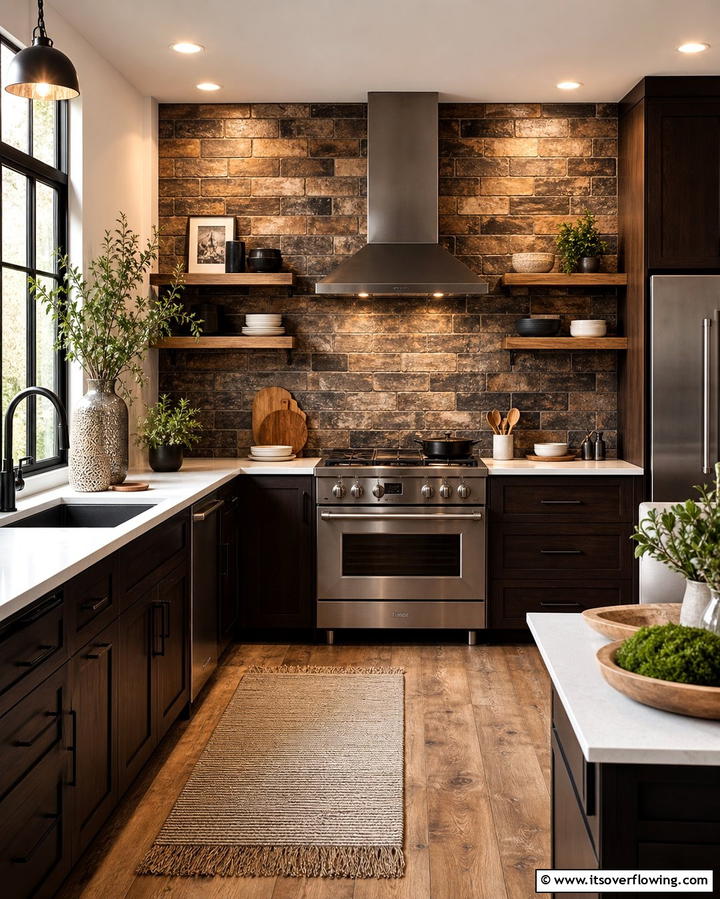Earthy Backsplash Designs - 25 Black and Brown Kitchen Ideas for a Bold Look