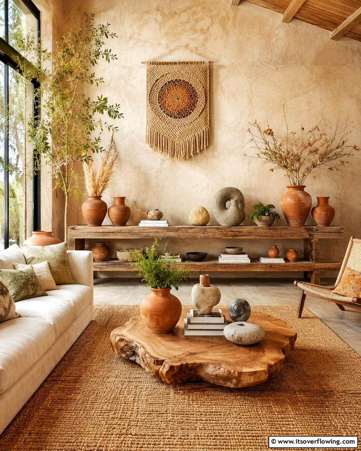 Earthy Boho Accents - 30 Eclectic Boho Decor Ideas for a Free-Spirited Home Vibe