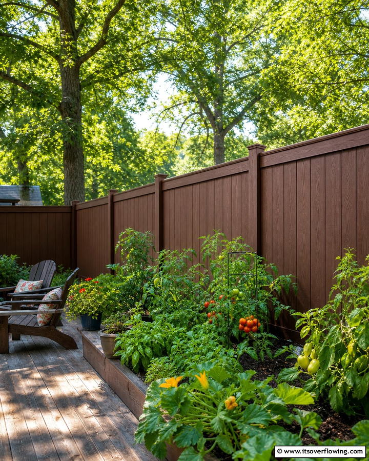 Earthy Brown Vinyl FenceExact - 25 Vinyl Fence Colors to Enhance Your Outdoor Space