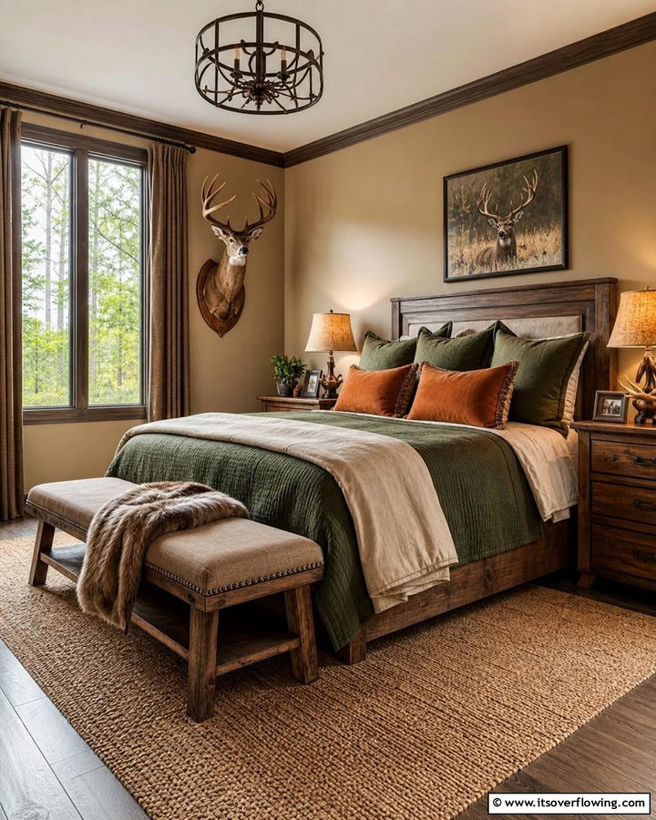 Earthy Color Palette - 20 Hunting Bedroom Ideas for a Rustic Retreat