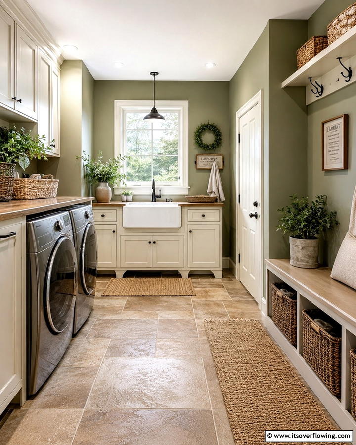 Earthy Color Palette - 30 Rustic Laundry Room Ideas for Functional Farmhouse Style
