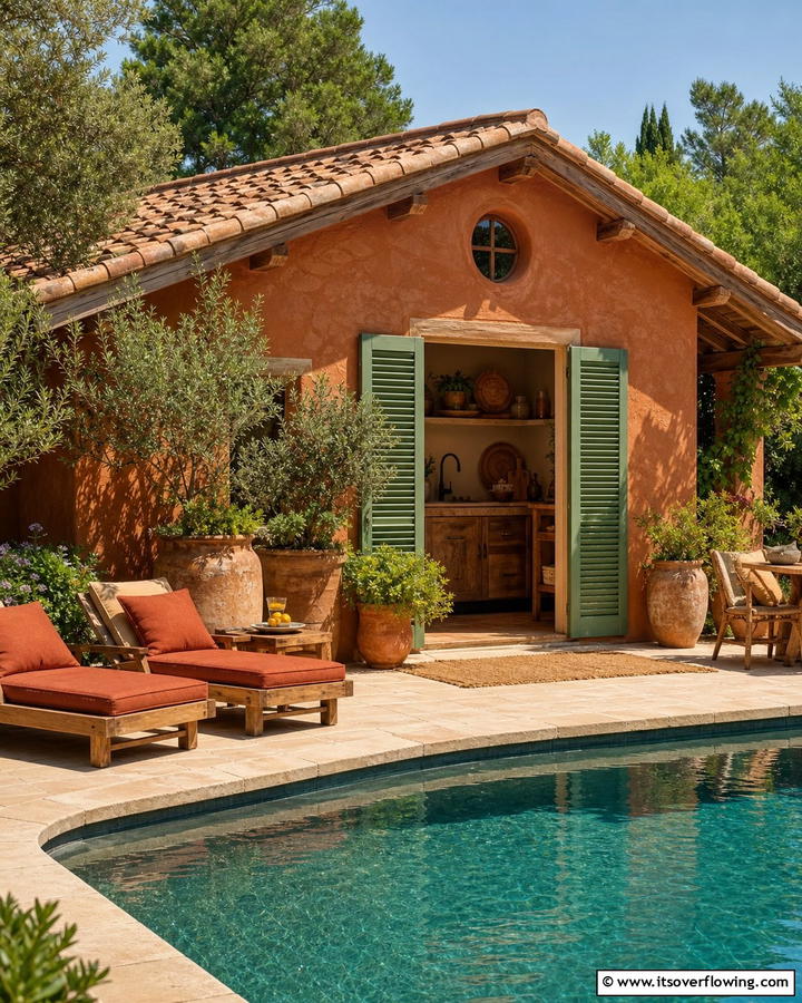 Earthy Color Palette - 20 Rustic Pool House Ideas for a Charming Retreat