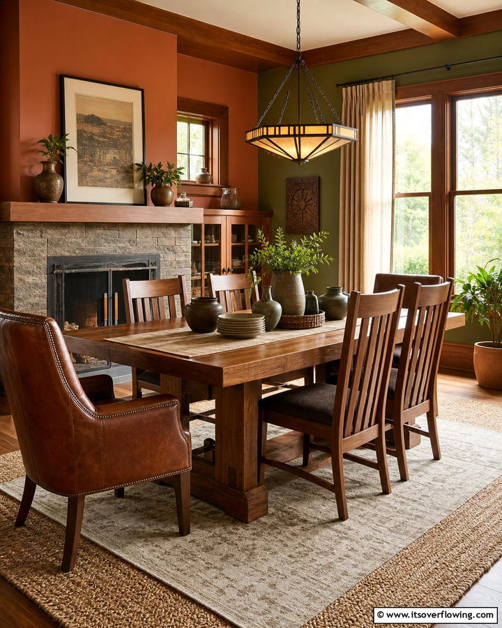 Earthy Color Palette for a Natural Feel - 20 Craftsman Dining Room Ideas for a Timeless Look
