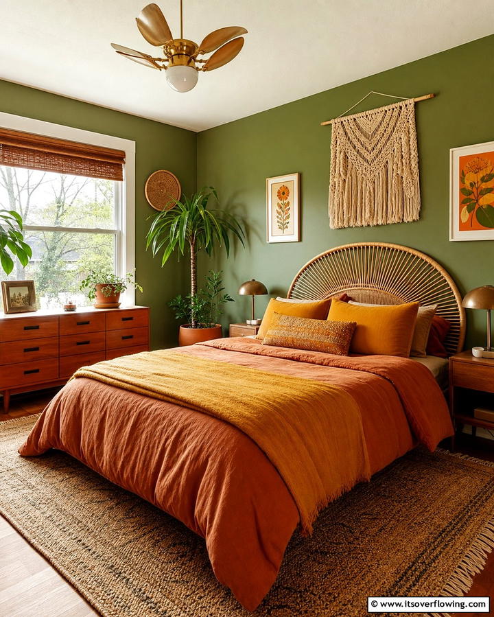 Earthy Color Palettes - 25 60s Bedroom Ideas for a Retro-Inspired Space