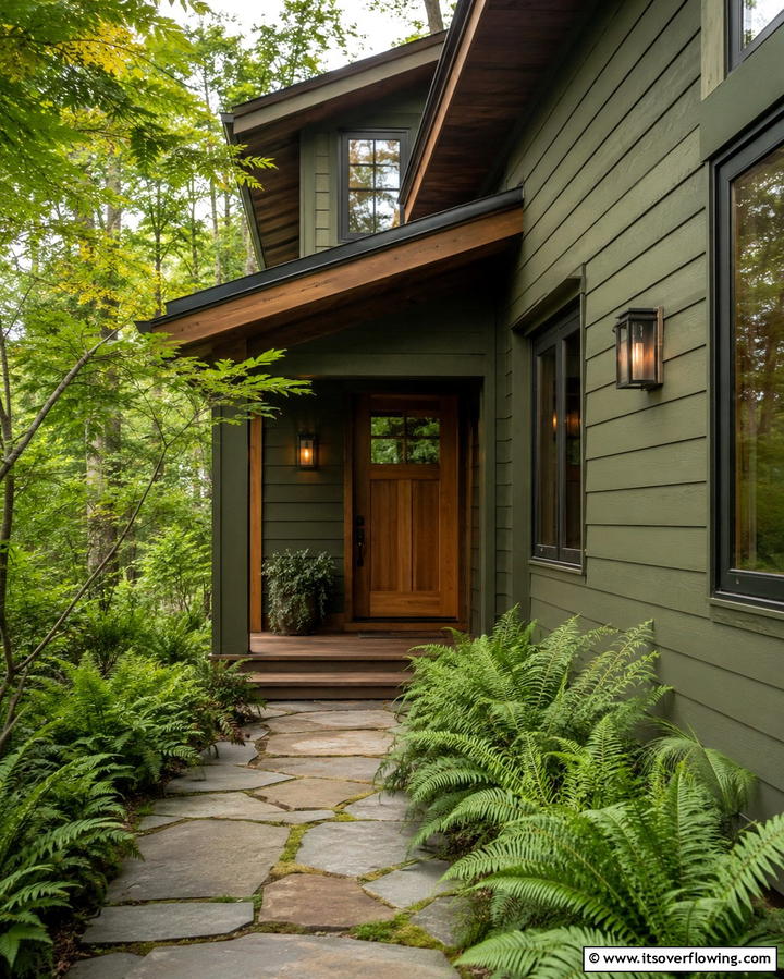 Earthy Fern Green Tones - 30 Green Exterior Paint Colors for Curb Appeal