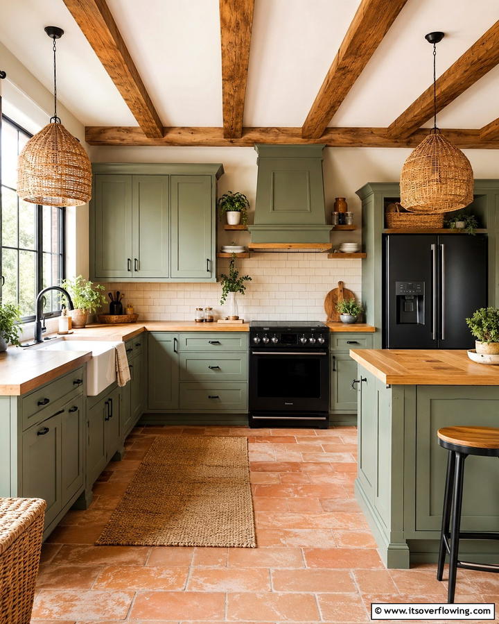 Earthy Green Cabinets - 20 What Color Cabinets Go With Black Appliances