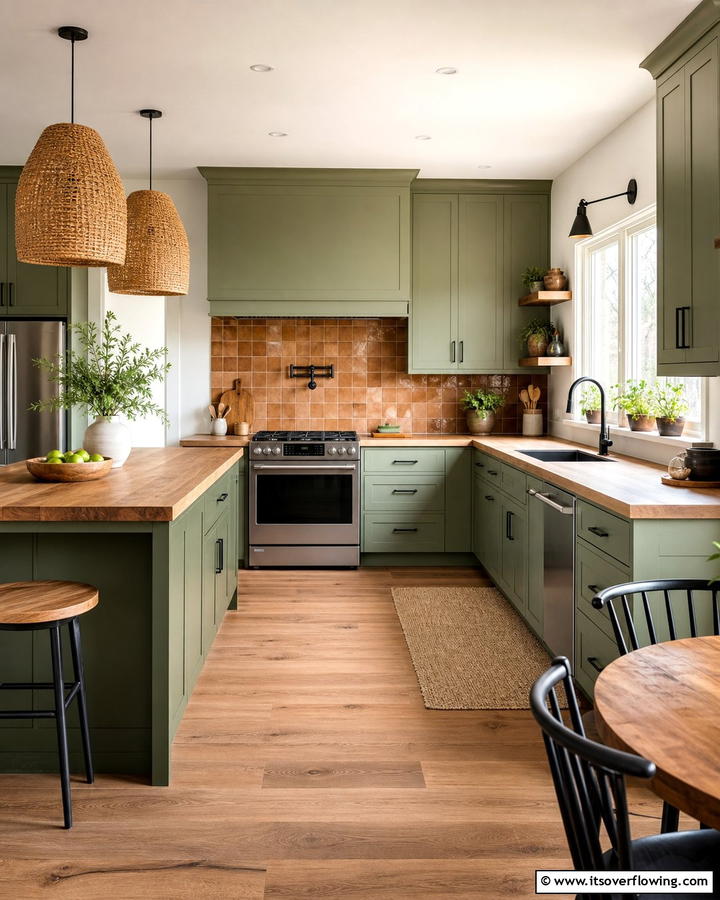 Earthy Green Inspiration - 21 Kitchen Cabinet Color Ideas for Bold & Subtle Styles
