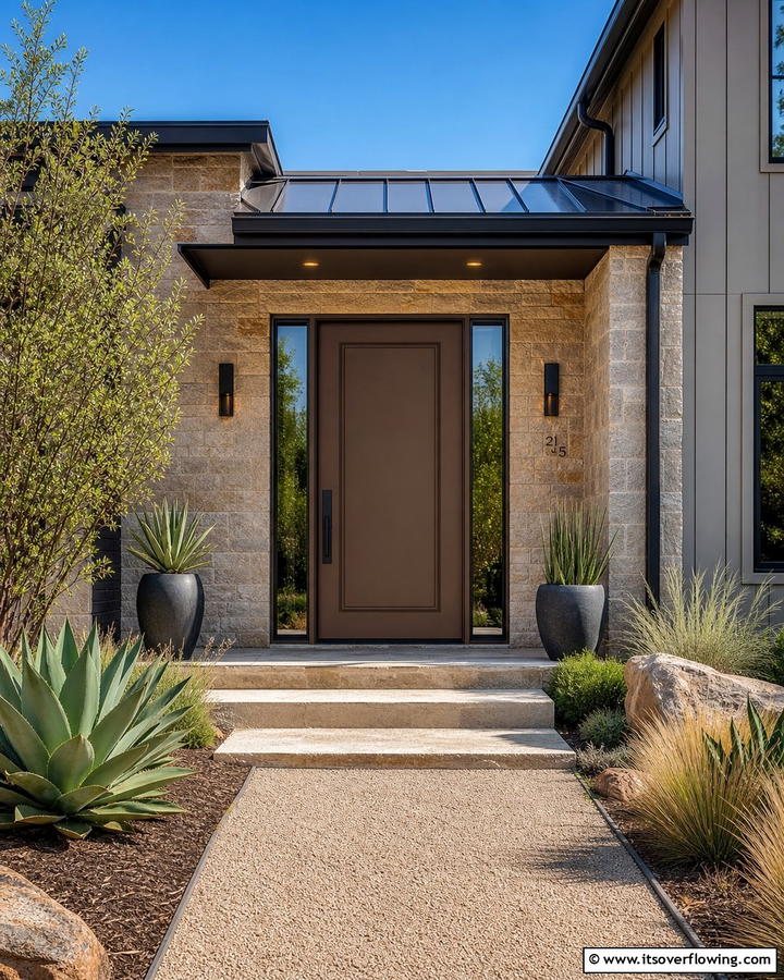 Earthy Matte Finishes - 25 Stylish Brown Front Door Ideas for Your Home