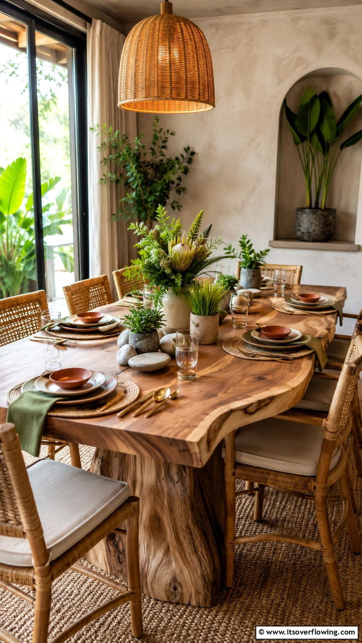 Earthy Natural Elements - 21 Elegant Tablescape Ideas for Memorable Dining Experiences
