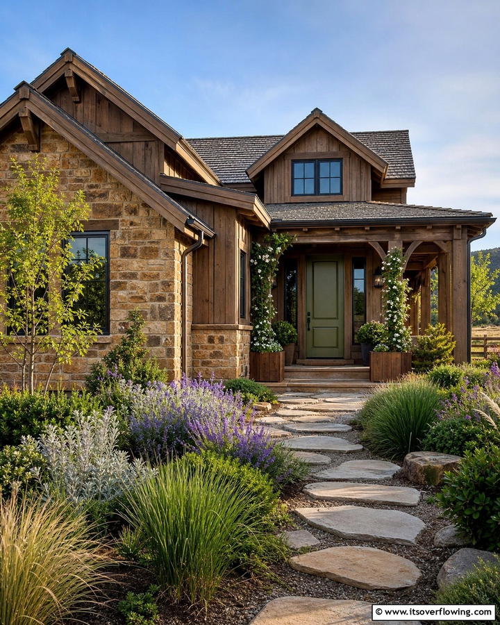 Earthy Olive Green Front Door - 20 Brown House Front Door Colors for a Warm Welcome