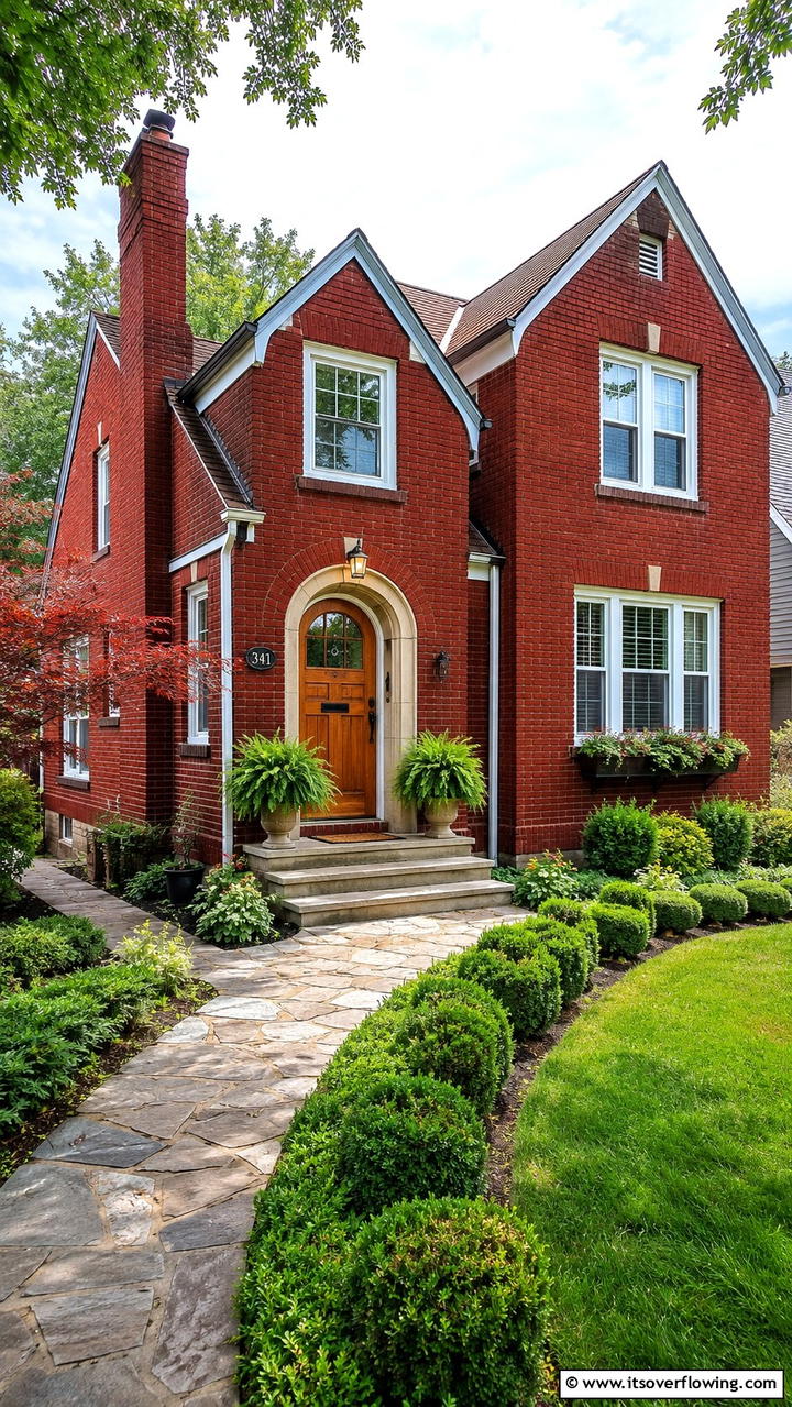 Earthy Olive Tones - 30 Exterior Brick Paint Color Ideas for Curb Appeal