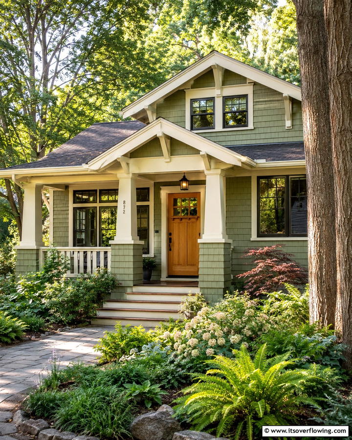 Earthy Sage Green - 25 Trending House Siding Colors for Curb Appeal