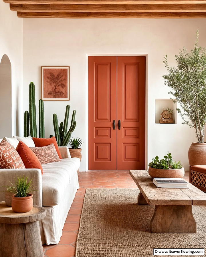 Earthy Terracotta - 30 Interior Door Color Ideas to Refresh Your Home’s Style