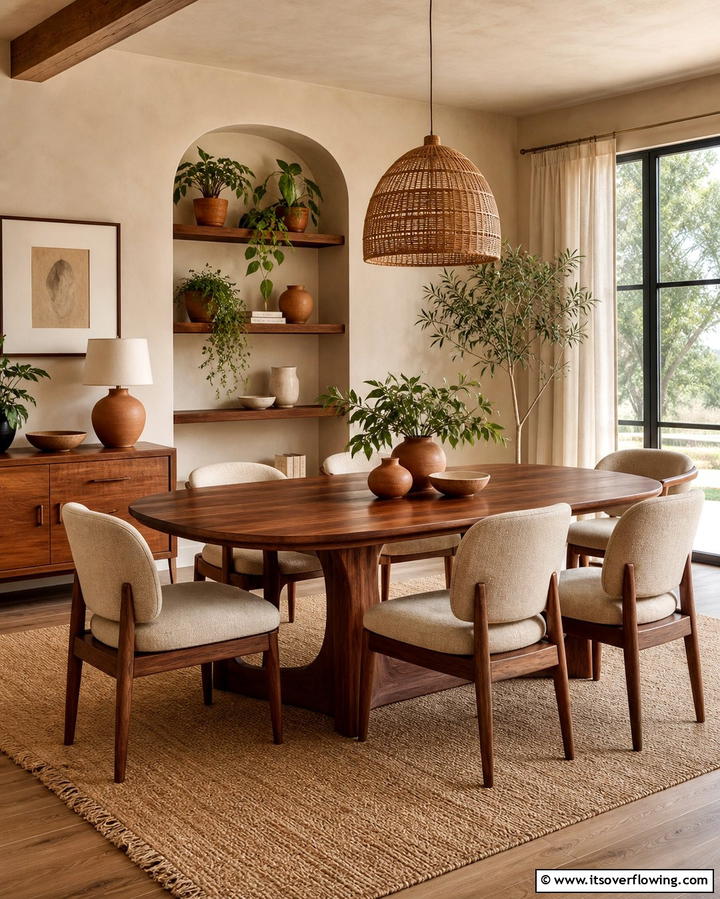 Earthy Tone Elegance - 30 Mid-Century Modern Dining Rooms with Timeless Design