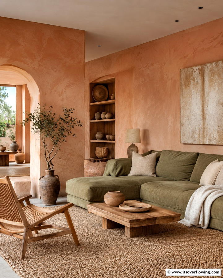 Earthy Tones and Textures - 30 Serene Zen Living Room Ideas for Mindfulness