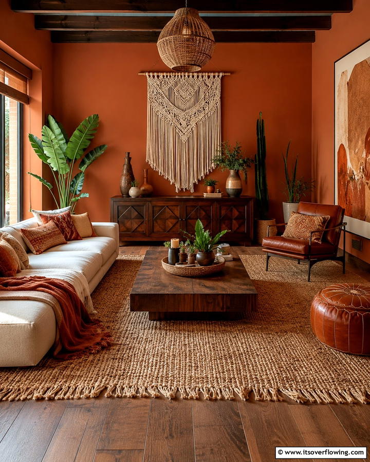 Earthy Tones and Textures - 25 Moody Boho Living Room Ideas for a Cozy Vibe