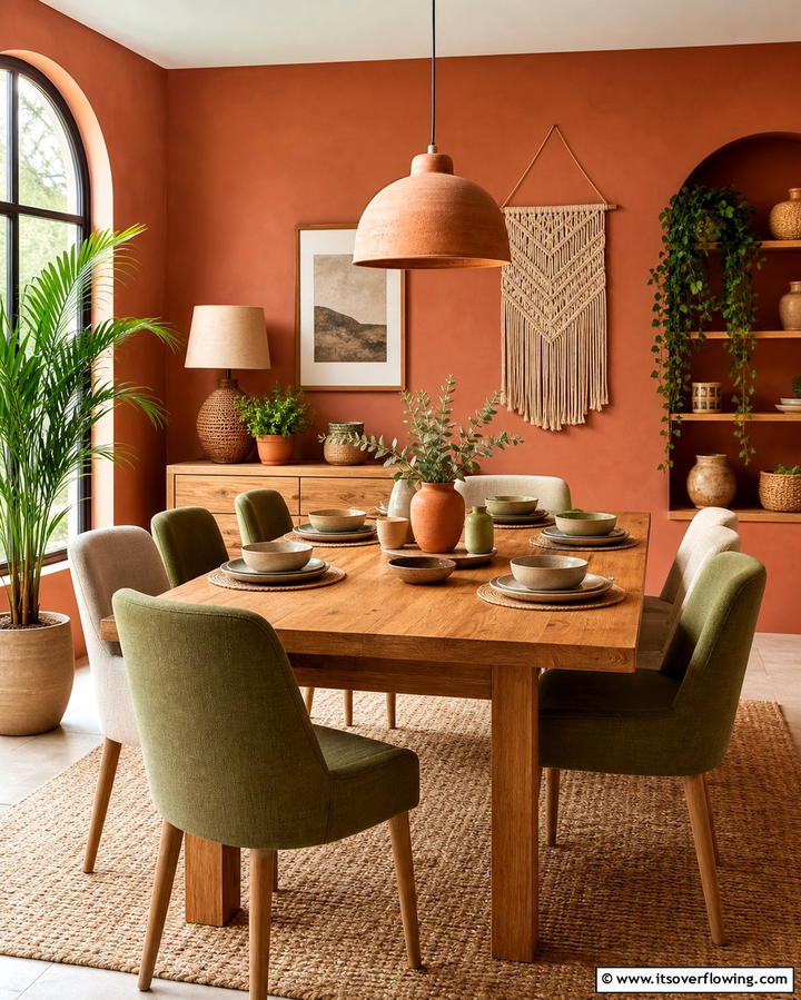 Earthy Tones for a Natural Look - 25 Vibrant Colorful Dining Room Ideas for a Fun Space